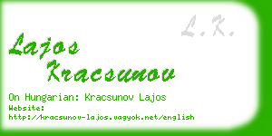 lajos kracsunov business card